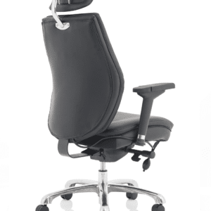 Domino High Back Black Posture Chair with Arms and Headrest - Image 7