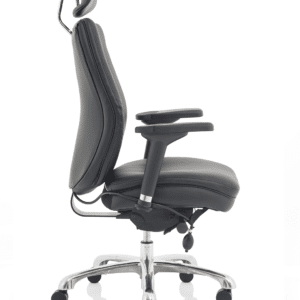 Domino High Back Black Posture Chair with Arms and Headrest - Image 8