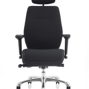 Domino High Back Black Posture Chair with Arms and Headrest - Image 10