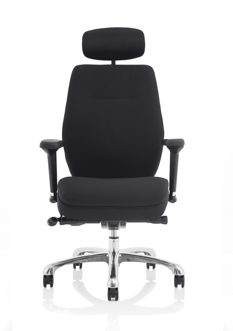 Domino High Back Black Posture Chair with Arms and Headrest - Image 10