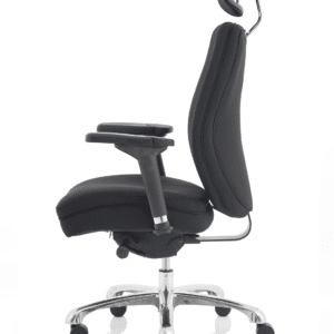 Domino High Back Black Posture Chair with Arms and Headrest - Image 12
