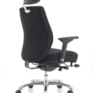 Domino High Back Black Posture Chair with Arms and Headrest - Image 15