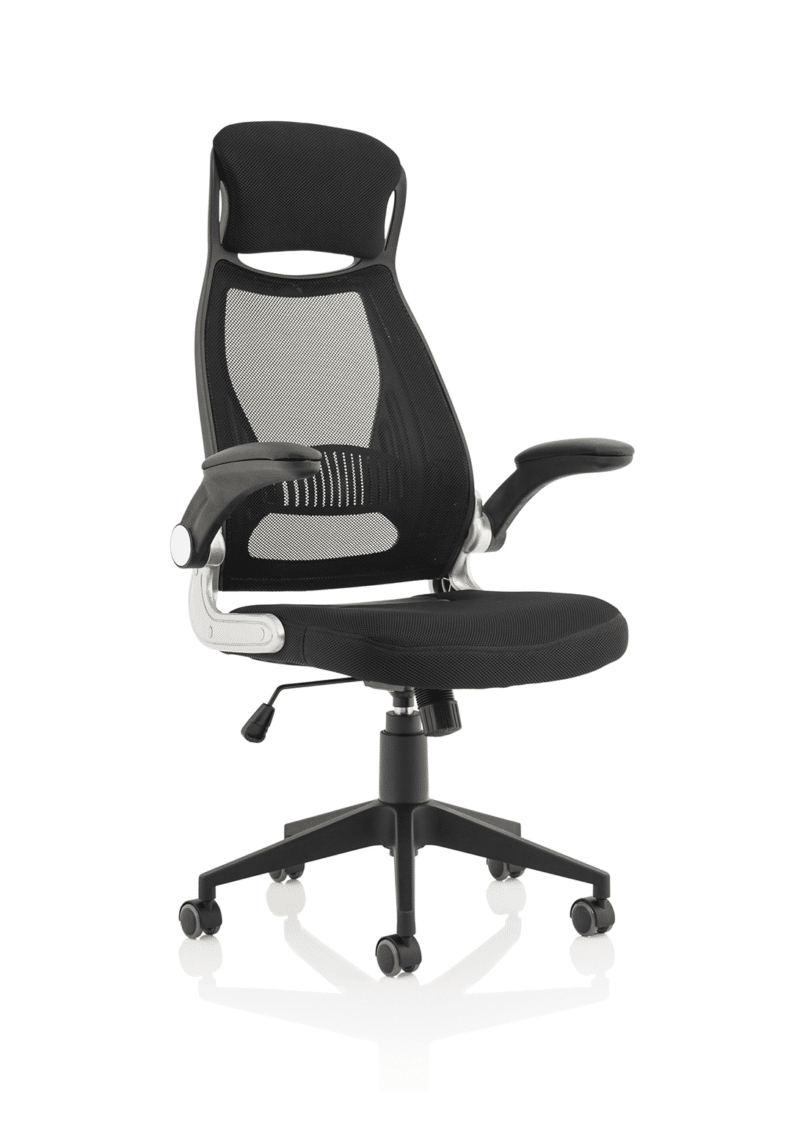 OE - Saturn High Mesh Back Black Executive Office Chair with Arms