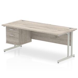 OE - Impulse 1800mm Cantilever Straight Desk With Single Fixed Pedestal - Image 2