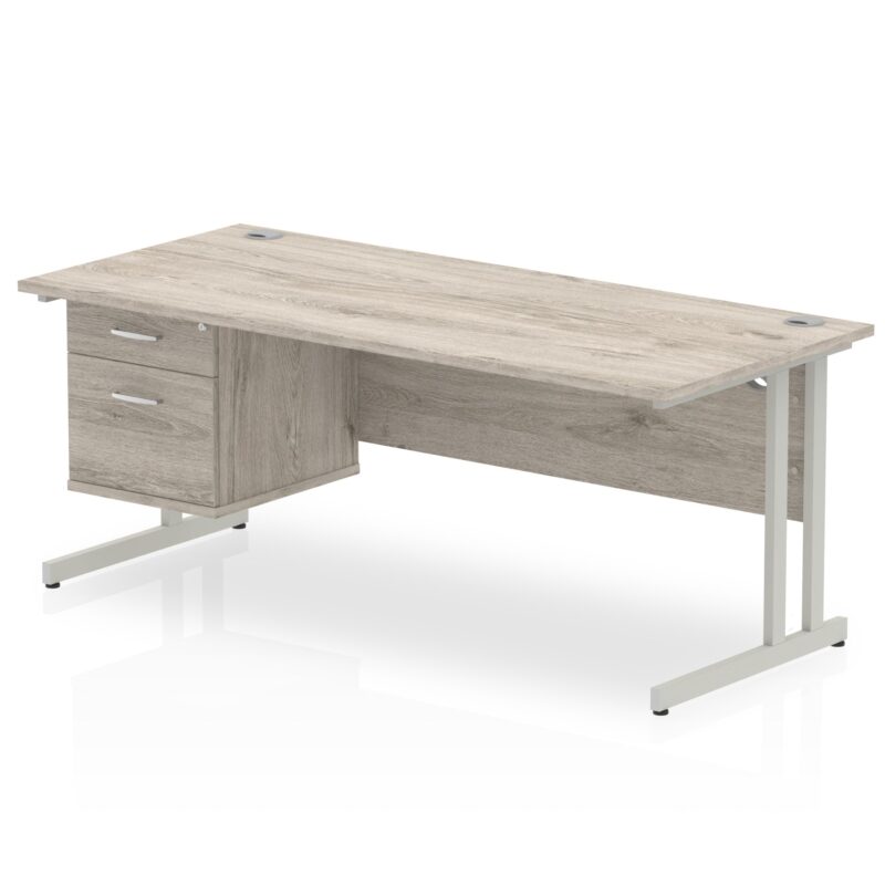 OE - Impulse 1800mm Cantilever Straight Desk With Single Fixed Pedestal - Image 2