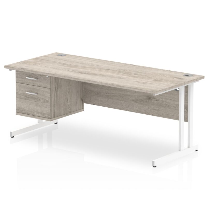 OE - Impulse 1800mm Cantilever Straight Desk With Single Fixed Pedestal - Image 4