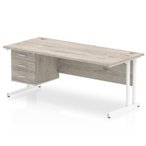 OE - Impulse 1800mm Cantilever Straight Desk With Single Fixed Pedestal - Image 5