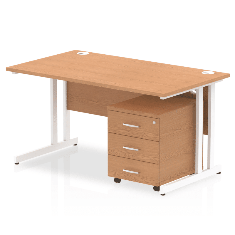 OE - Impulse 1400mm Cantilever Straight Desk With Mobile Pedestal - Image 8