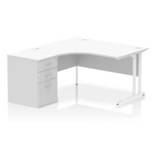 OE - Impulse 1400mm Cantilever Left Crescent Desk Workstation - Image 11
