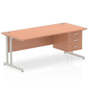 OE - Impulse 1800mm Cantilever Straight Desk With Single Fixed Pedestal - Image 7