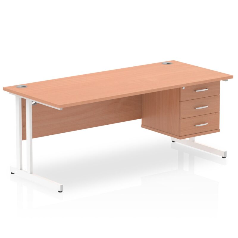 OE - Impulse 1800mm Cantilever Straight Desk With Single Fixed Pedestal - Image 8