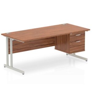 OE - Impulse 1800mm Cantilever Straight Desk With Single Fixed Pedestal - Image 9