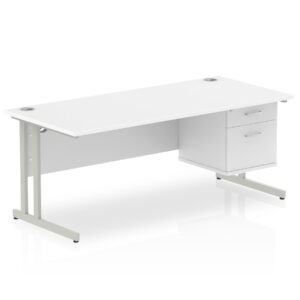 OE - Impulse 1800mm Cantilever Straight Desk With Single Fixed Pedestal - Image 13