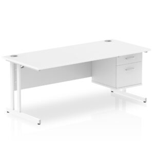 OE - Impulse 1800mm Cantilever Straight Desk With Single Fixed Pedestal - Image 14