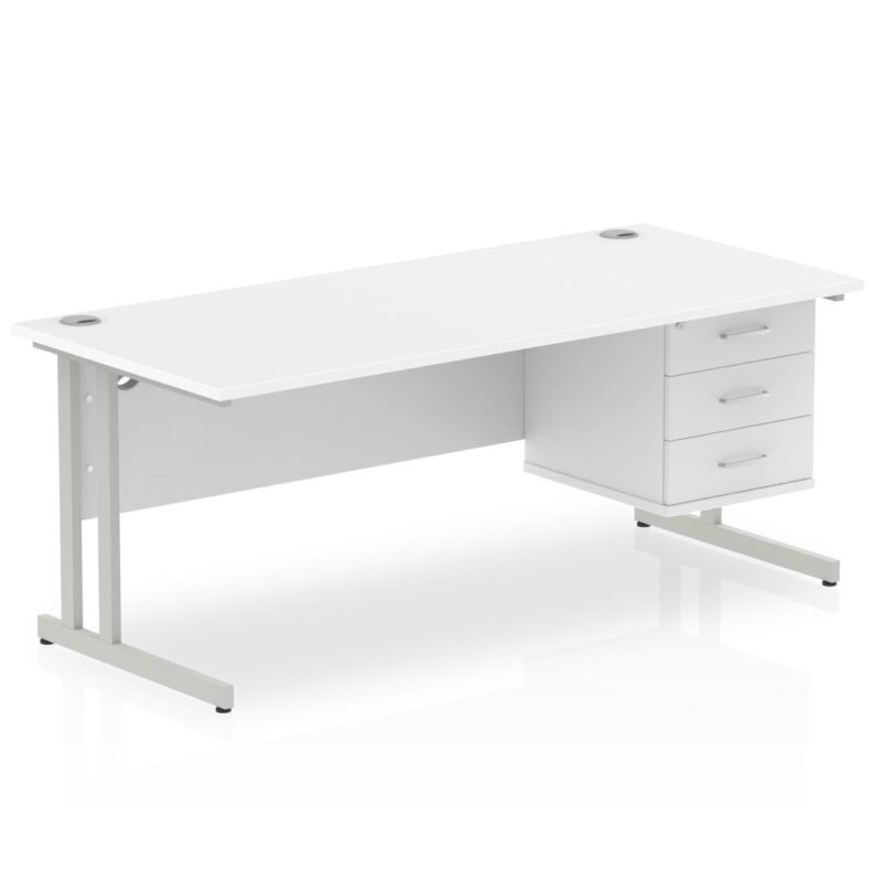 OE - Impulse 1800mm Cantilever Straight Desk With Single Fixed Pedestal - Image 15