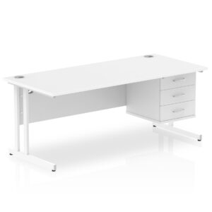 OE - Impulse 1800mm Cantilever Straight Desk With Single Fixed Pedestal - Image 16