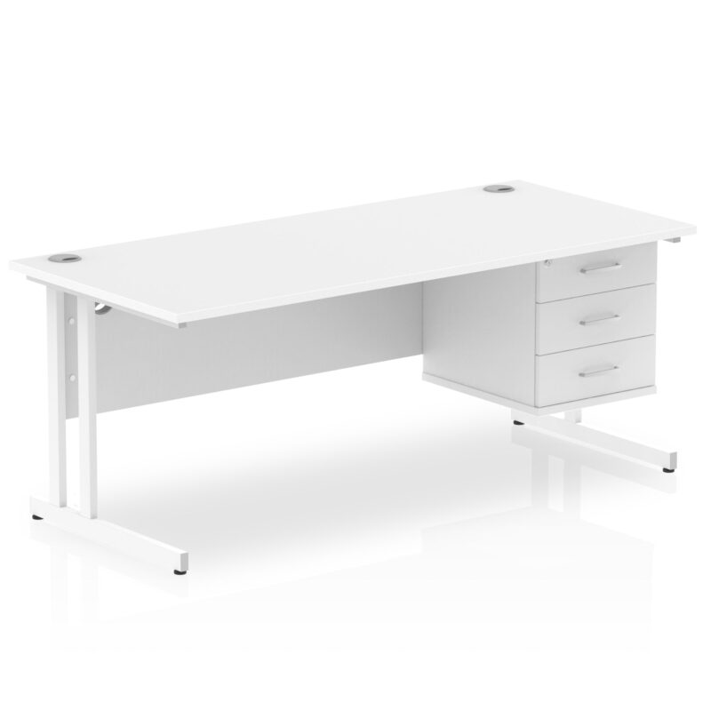 OE - Impulse 1800mm Cantilever Straight Desk With Single Fixed Pedestal - Image 16
