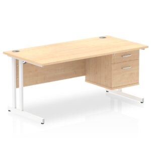 OE - Impulse 1600mm Cantilever Straight Desk With Single Fixed Pedestal - Image 18