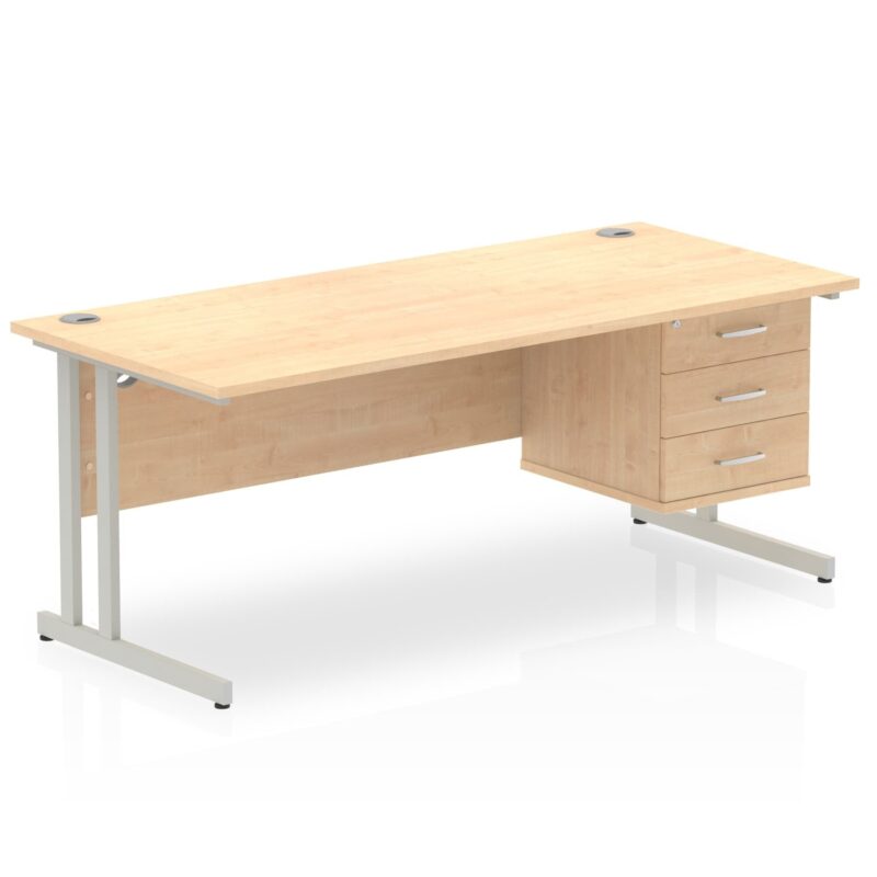 OE - Impulse 1800mm Cantilever Straight Desk With Single Fixed Pedestal - Image 19