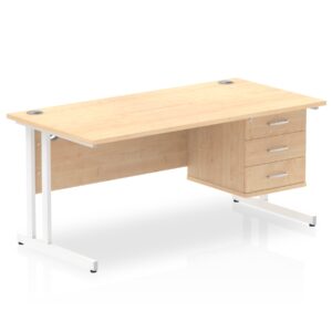 OE - Impulse 1600mm Cantilever Straight Desk With Single Fixed Pedestal - Image 20