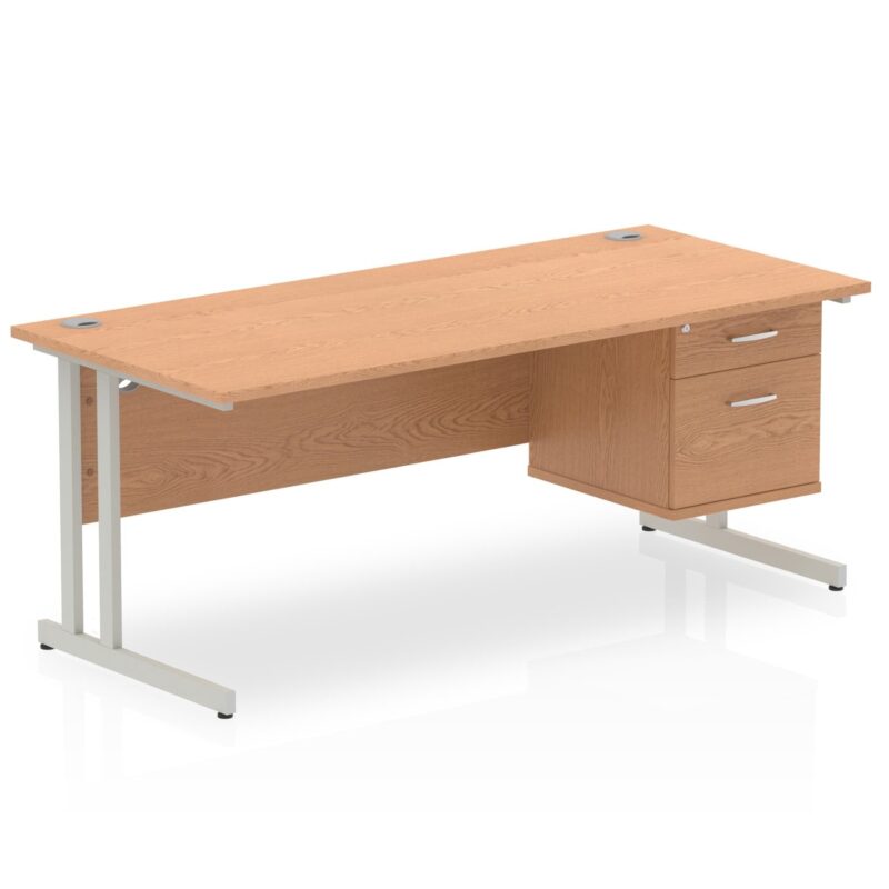 OE - Impulse 1800mm Cantilever Straight Desk With Single Fixed Pedestal - Image 21