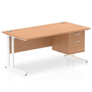OE - Impulse 1600mm Cantilever Straight Desk With Single Fixed Pedestal - Image 22