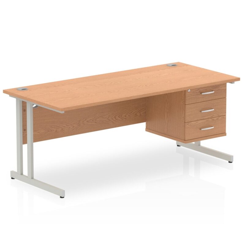 OE - Impulse 1800mm Cantilever Straight Desk With Single Fixed Pedestal - Image 23
