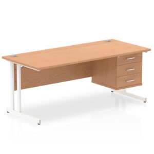 OE - Impulse 1800mm Cantilever Straight Desk With Single Fixed Pedestal - Image 24