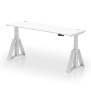 Air Height Adjustable Slimline Desk With Cable Ports With Piste Foot - Image 12