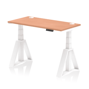 Air Height Adjustable Slimline Desk With Cable Ports With Piste Foot - Image 21