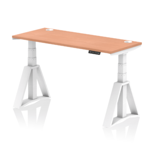 Air Height Adjustable Slimline Desk With Cable Ports With Piste Foot - Image 22