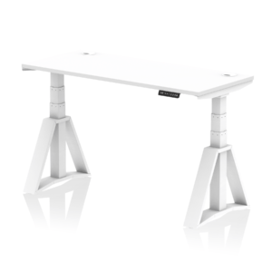 Air Height Adjustable Slimline Desk With Cable Ports With Piste Foot - Image 30