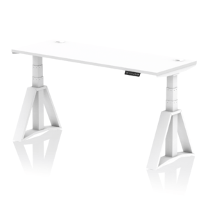 Air Height Adjustable Slimline Desk With Cable Ports With Piste Foot - Image 31