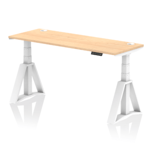 Air Height Adjustable Slimline Desk With Cable Ports With Piste Foot - Image 35