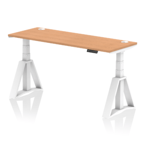 Air Height Adjustable Slimline Desk With Cable Ports With Piste Foot - Image 39