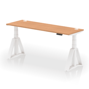 Air Height Adjustable Slimline Desk With Cable Ports With Piste Foot - Image 40