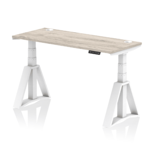 Air Height Adjustable Slimline Desk With Cable Ports With Piste Foot - Image 46