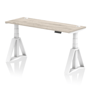 Air Height Adjustable Slimline Desk With Cable Ports With Piste Foot - Image 47