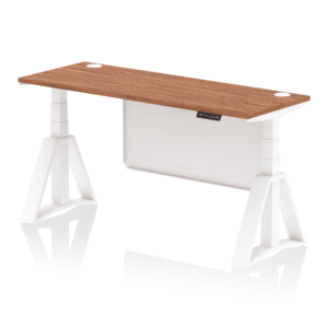 Air Height Adjustable Slimline Desk With Cable Ports With Steel Modesty Panel With Piste Foot - Image 27