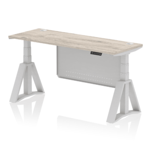 Air Height Adjustable Slimline Desk With Cable Ports With Steel Modesty Panel With Piste Foot - Image 43