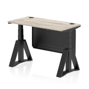 Air Height Adjustable Slimline Desk With Cable Ports With Steel Modesty Panel With Piste Foot - Image 69