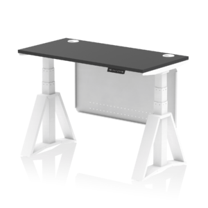Air Height Adjustable Slimline Desk With Cable Ports With Steel Modesty Panel With Piste Foot - Image 75