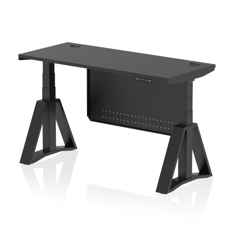 Air Height Adjustable Slimline Desk With Cable Ports With Steel Modesty Panel With Piste Foot - Image 76