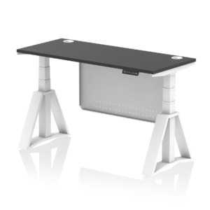 Air Height Adjustable Slimline Desk With Cable Ports With Steel Modesty Panel With Piste Foot - Image 78