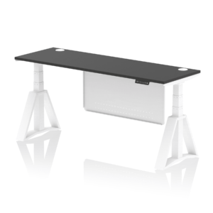 Air Height Adjustable Slimline Desk With Cable Ports With Steel Modesty Panel With Piste Foot - Image 84