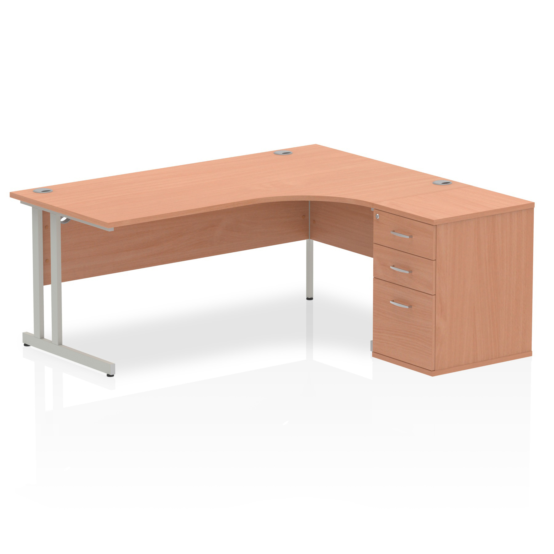 OE - Impulse 1800mm Cantilever Right Crescent Desk Workstation - Image 2