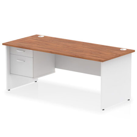 OE - Impulse 1800mm Panel End Straigh Desk With Single Fixed Pedestal Two Tone