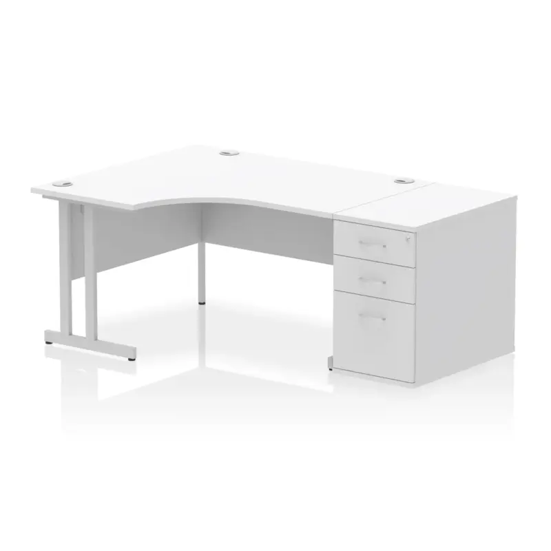 Impulse 1400mm Cantilever Left Crescent Desk Workstation - Cawthornes ...