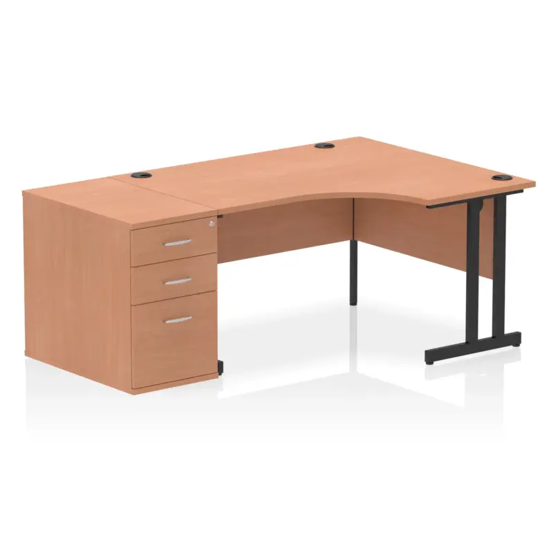 Impulse 1400mm Cantilever Right Crescent Desk Workstation - Cawthornes ...