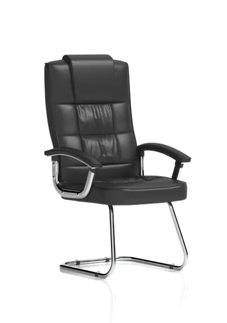 Moore Deluxe High Back Black Cantilever Visitor Chair with Arms